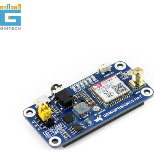 Free shipping GSM / GPRS/ GNSS/ Bluetooth HAT for Raspberry Pi Bluetooth 3.0 Supports SMS phone call GPRS DTMF HTTP FTP MMS