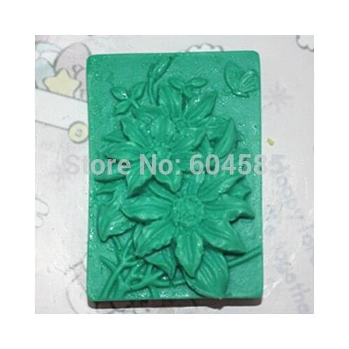 C251 Flower Art Silicone Soap mold Craft Molds DIY Handmade soap molds