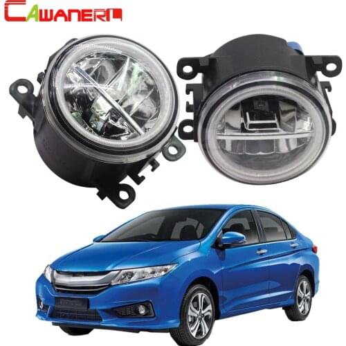 Cawanerl Car H11 4000LM LED Bulb Fog Light + Angel Eye Daytime Running Light DRL 12V For Honda City Grace Ballade 2014-2018