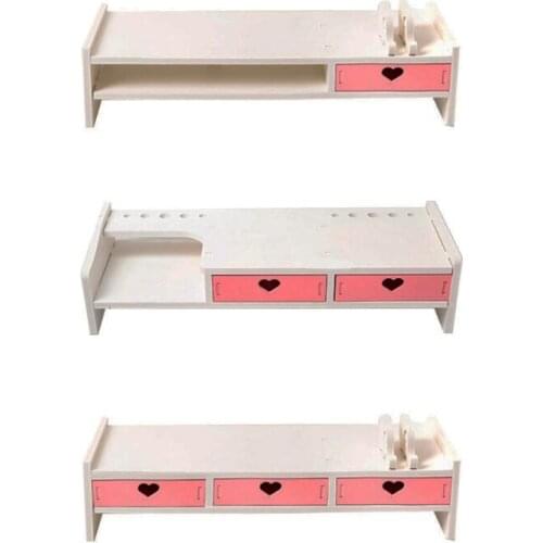 Wood Plastic Board Desktop computer monitor increase rack Desktop Storage Box 3 Styles Lovely Shape Can Put Keyboard Below