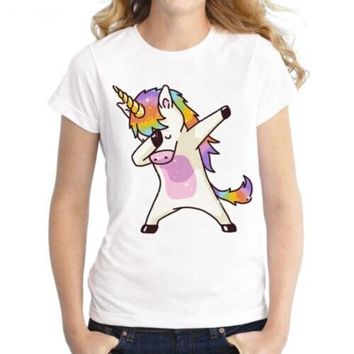 Unicorn T-shirt For Women Kawaii New Womens Tshirt Funny T Shirt Top Tee Summer Soft Tee shirt
