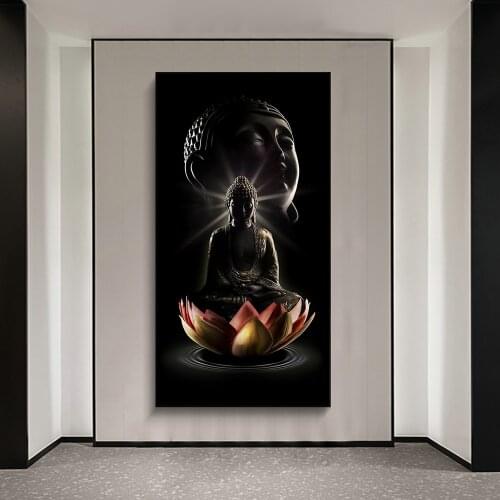 Canvas Paintings Religious Buddha Wall Art Retro God Posters and Prints Wall Pictures For Living Room Home Decor