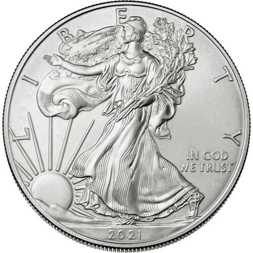 2021 American Statue Of Liberty Eagle Coin Silver Plated Commemorative Coin 40mm X 3mm Collection New Gift Home Decoration