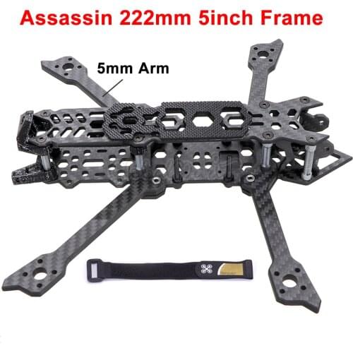 Assassin 222mm 222 5inch Pure Carbon Fiber FPV Freestyle Frame Kit with 5mm Arm for FPV RC Racing Drone