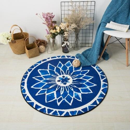 European Round Carpet Bedroom Computer Chair Hanging Basket Rattan Chair Cushion Simple Bathroom Modern Household Mat