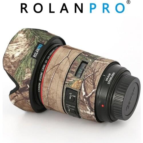 ROLANPRO Lens Coat Camouflage Rain Cover for Canon EF 24-105mm f4L IS II USM Lens Sleeve Guns Case Photography Accessories Cloth