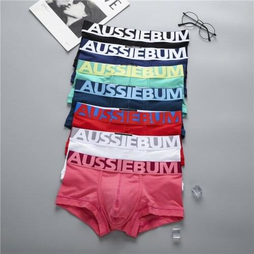 Aussiebum Mens cotton underwear letter jockstrap swimwear men Low-waisted, sexy, breathable and sweat-absorbing youth boxers