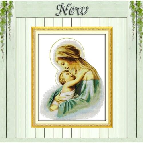 Holy mother & his baby(3),11CT Pattern printed on Canvas DMC 14CT Cross Stitch Embroidery kit,DIY Needlework Set,Jesus Christian