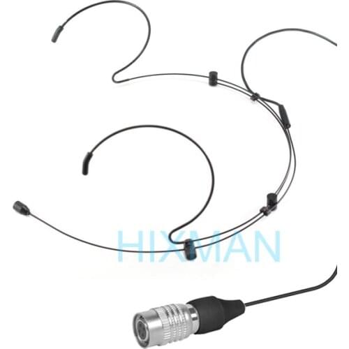 HIXMAN Black HM3 Adjustable OmniDirectional Headset Headworn Microphone For Audio Technica Wireless System with Hirose 4P cW