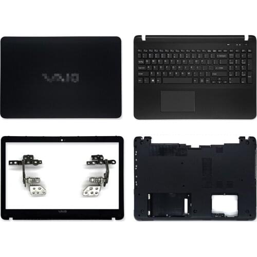 NEW For Sony SVF153 SVF152a23t SVF15 SVF152 FIT15 SVF1541 Series Lcd Back Cover/Front Bezel/Plamrest/Bottom Case Black No Touch