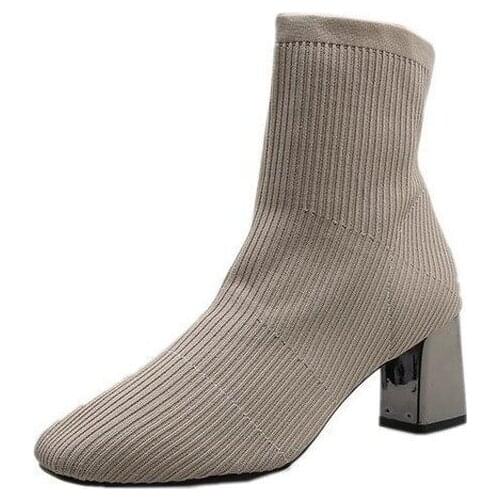 2021 Autumn Winter New Fashion Korean Style Modern Boots Pointed Toe High Heel Slip-on Womens Boots with Platform for Daily