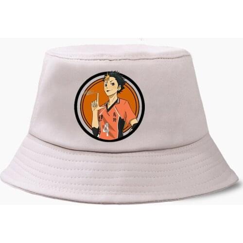 Take The L Noya Haikyuu Bucket Hat Volleyball Club Summer Fly High School Fisherman Panama Bob Hats Cap Hip Hop Beach Cap Sunhat