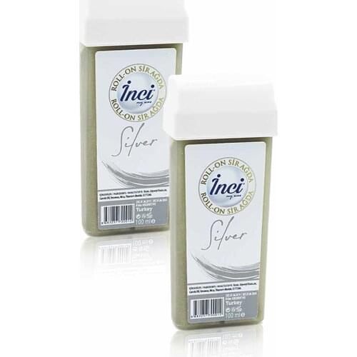 Pearl silver cartridge roll on depilatory 2 pcs, filling, waxing depilation, sugar-free wax, hair removal, feather