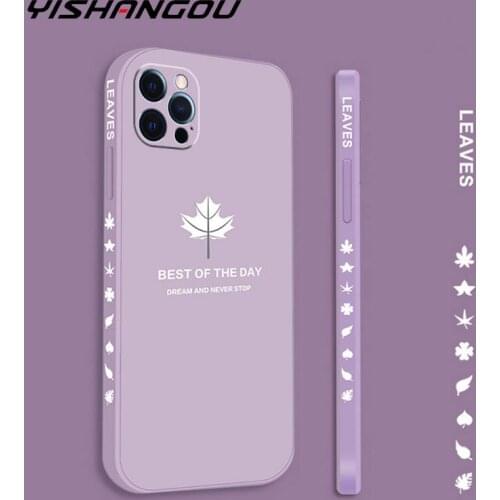 Shockproof Soft Silicone Case Cover For iPhone 12 Pro Max 11 Pro 12 Mini X XS Max XR 7 8 Plus 6 6sPlus SE 2020 Leaves Edge Cover