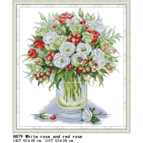 Joy Sunday Flower Pattern Cross Stitch Kit Ada 11CT14CT Flower Needle and Thread Embroidery Kit Home Decoration Cross Stitch Kit
