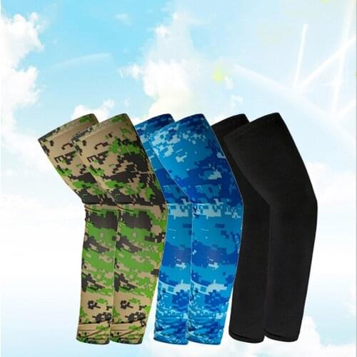 1 Pairs Arm Sleeves Ice Silk Sleeve Sports Sleeve Sun UV Protection Hand Cover Cooling Warmer Running Fishing Cycling Ski