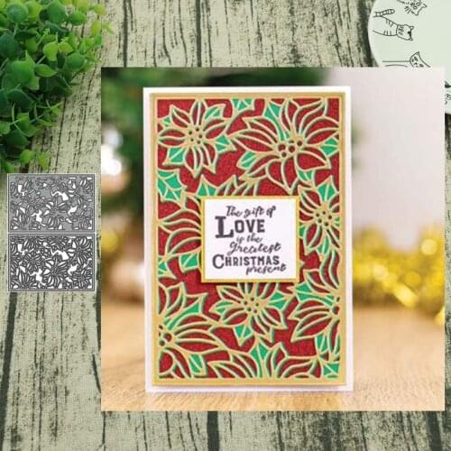 Christmas flower overlap background METAL CUTTING DIES Stencil Scrapbooking Photo Album Card Paper Embossing Craft DIY