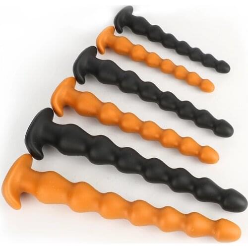 Silicone Anal Deep stimulate Bead Long Prostate Massage Butt Plug Anus Expander BDSM Adult Erotic Sex Toy Men Women Masturbator