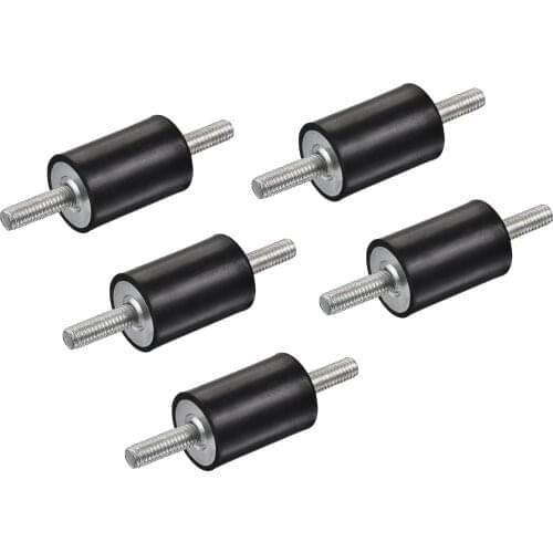 Uxcell M6 Rubber Mounts Male/Male Shock Absorber, D20mmxH30mm 5 Pcs