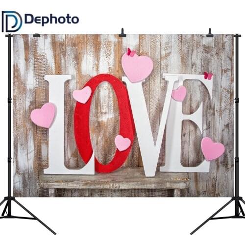 Dephoto Vinyl Wedding Photography Backgrounds Valentines Day Wooden Computer Printed Photography Background for Photo studio