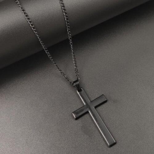 Vintage Gothic Pendants Cross Necklace Cool Street Style Necklaces For Men Women Unusual Chain On the Neck Chains Punk Jewelry