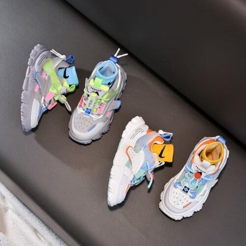 Top Quality Autumn Childrens Shoes for Boys Girls Korean Sports Shoes New Design Sneakers Patchwork Kid Sports Portable Shoes