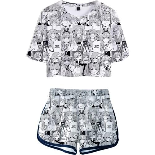 New Printing 3D The Quintessential Quintuplets Womens Two Piece Sets Popular Exposed Navel t shirt and Shorts Girl Summer Suits