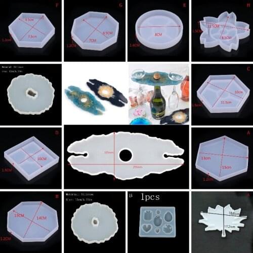 1PC DIY Glass Coaster Resin Epoxy Mold Wine Rack Silicone Mold Red Wine Shelf Cup Pad Molds For Uv resin Home Decoratin Art