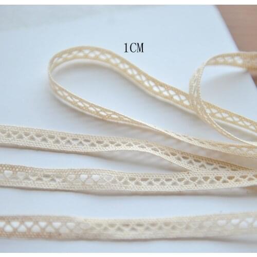 10 Meters Beige Cotton Lace Trim Embroidered Crocheted Lace Trimming For Costume Design Bridal DIY Patchwork 10mm
