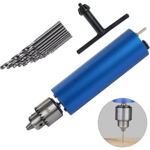 110V US Plug Mini Portable Motor PCB Electric Handheld Drill Twist Bit Aluminum Alloy T70201-2 DIY Grinding Tools Set