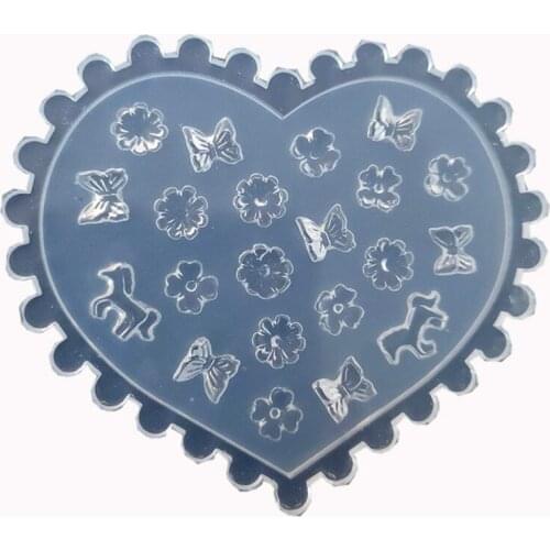 4Pcs Flower Bowtie Bear Resin Mold Epoxy Resin Casting Mold DIY Nail Art Crafts X4YA