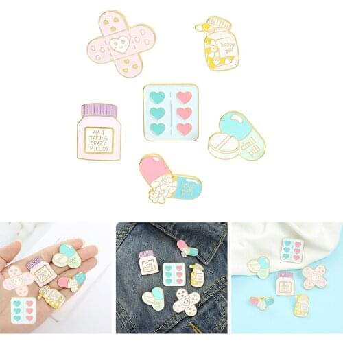 6Pcs Cute Colorful Pins Alloy Badges Brooch Lapel Pin for Women Clothes Backpack Accessories Jewelry