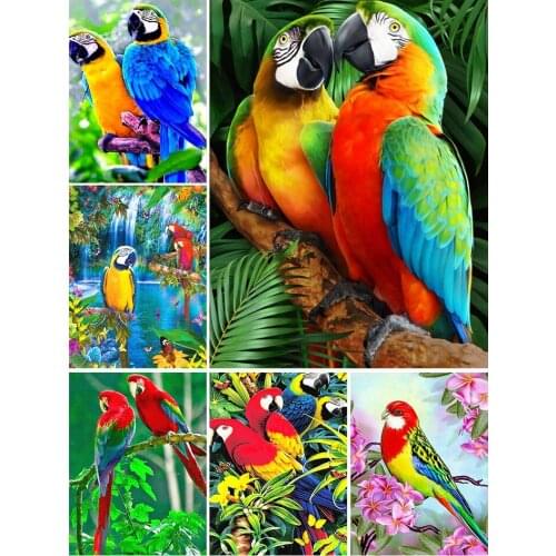 5D DIY Diamond Painting Full Square Parrot Resin Crystal Cross Stitch Mosaic Picture of Rhinestones Diamond Embroidery Animals