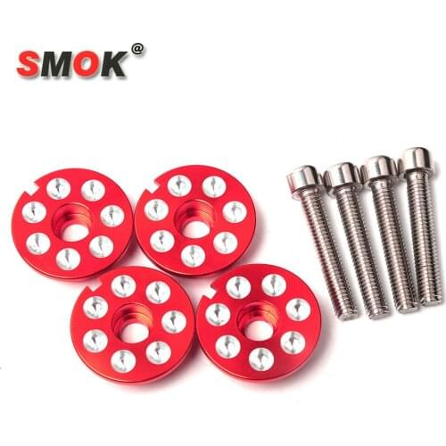 SMOK Motorcycle Scooter CNC Aluminum Footpeg Pedal Plate M6 Screw Cover For Yamaha GTR 125 BWS X 125 SMAX 155 RS100 RS Z100