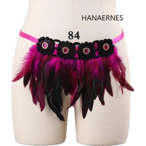 Womens Sexy Feather Garters Belt Goth Fetish Body Harness Garter Belt Adjustable Women Sexy Punk Leg Stockings Cincher Strap