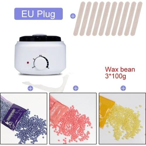 Electric Hair Removal Wax-melt Machine Heater 300g Wax Beans 10pcs Wood Stickers Hair Removal Sets Waxing Kit