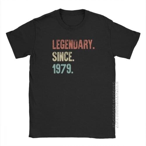 Retro Vintage 40th Birthday T Shirt Legendary Since 1979 T-Shirts For Men Male Tshirt Fashion Basic Tees Cotton Tops Big Size