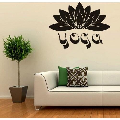 India Yoga petal vinyl wall decal home decor living room bedroom diy art mural removable wall stickers