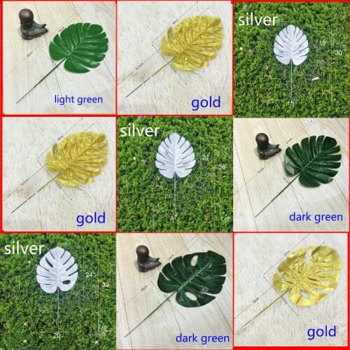 Artificial Gold Silver Green Turtle Leaf Placemat Table Decor Simulation Plant Leaves Hawaiian Tropical Jungle Party Decoration