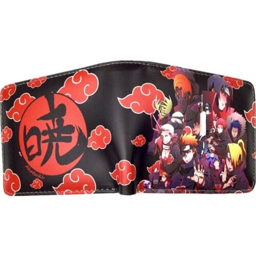 Kakashi Sasuke Black Leaf Village Konoha Ninja Short Purse Student Wallets With Card Holder Coin Pocket for Young HY