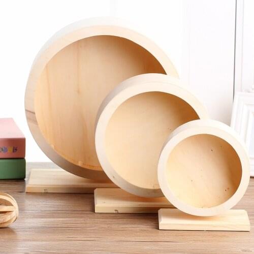 Exercise Wheel Hamster Wooden Mute Running Spinner Wheel Toy for Rat Gerbil Mice Chinchillas Hamster Exercise Cage for Small Pet