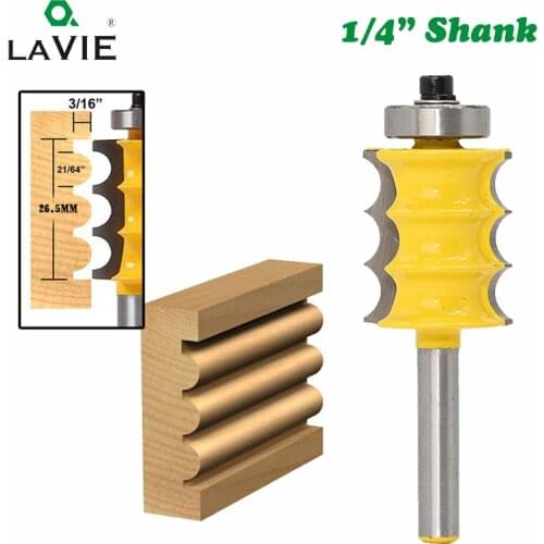 LA VIE 1pc 1/4" 6.35mm High Quality Triple Bead Column Molding Router Bit Tenon Cutter Woodworking Milling Cutters MC01031