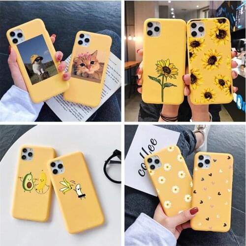 Soft TPU Phone Case For iPhone 12 Pro Mini XR 10 XS Max 7 8 6 6S Plus SE 2020 Cover For iPhone 11 Pro Max Case Cat Flower Fundas