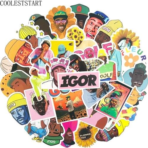 50Pcs/Set Rapper Tyler The Creator Cool Stickers For Laptop Skateboard Luggage Refrigerator Notebook Helmet Toy Cartoon DIY