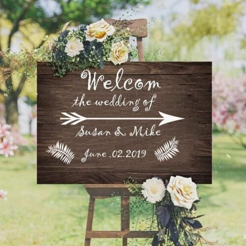 Wedding Name Wall Decal Personalized Date Interior Chalkboard Vinyl Stickers Personalized Event Decor Art WL220-1