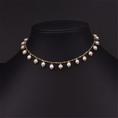 Natural Fresh Water Pearl Choker Necklace For Women Girls Wedding Engagement Handmade Fine Jewelry Fashion Collares Accessories
