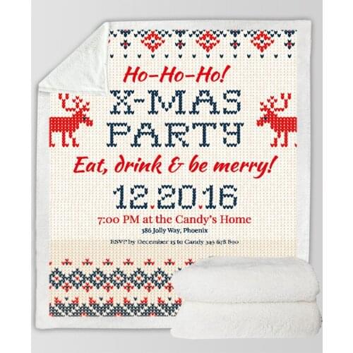 Christmas Deer Tree Throw Blanket Snowflakes Sherpa Blanket Elk Reindeer Bed Blanket New Year Gift