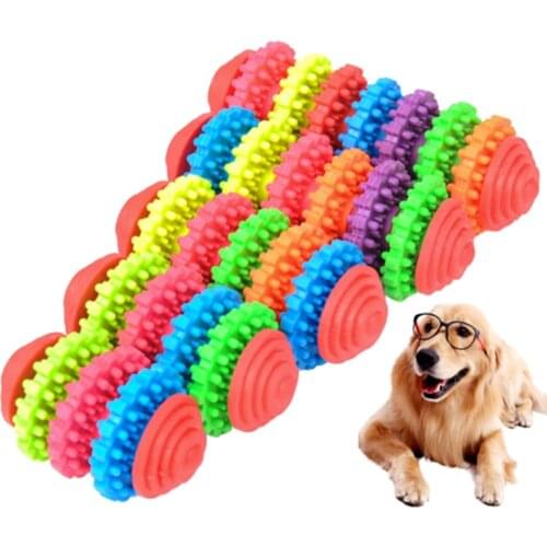 Pet Colorful Gear Molars Durable Large Dog Chew Toys Safe And Healthy Cat And Dog Teeth Cleaning Care Pet Supplies