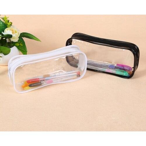 Portable PVC Pencil Case Travel Toiletry Bag Big Capacity Stationery Pencil Bag Pen Case for Girls Boys and Adults