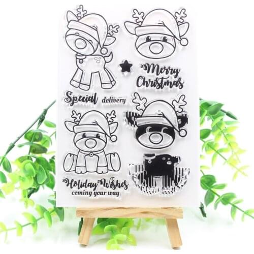 KSCRAFT Deer Transparent Clear Silicone Stamps for DIY Scrapbooking/Card Making/Kids Fun Decoration Supplies 237